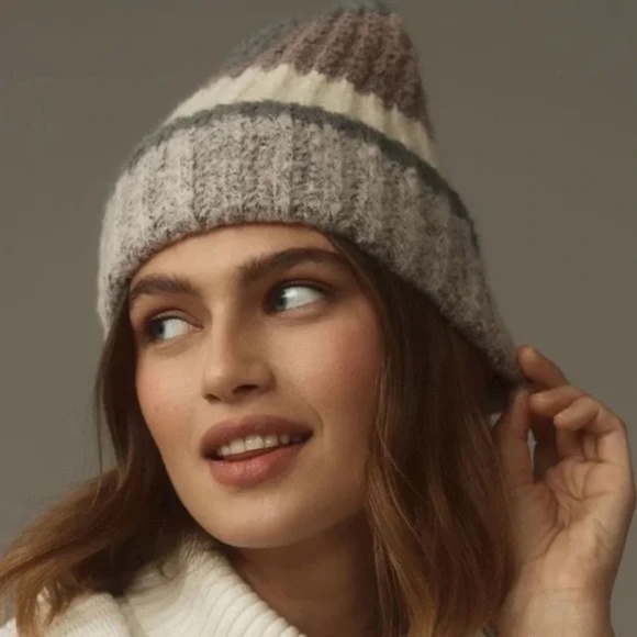 NWT Anthropologie Striped Beanie - Picture 2 of 2